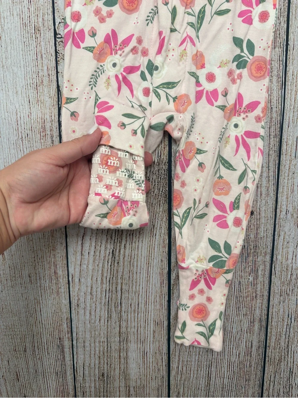 Magnetic Me Floral Long-Sleeve One-Piece Pajamas - Pink Floral